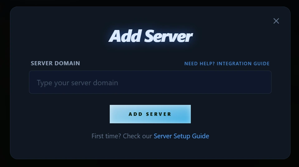 Add Server modal